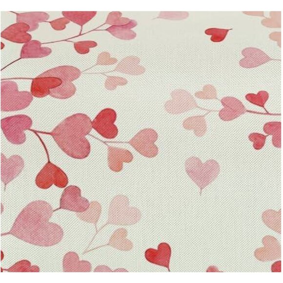 Valentines Day Table Runner Heart Dining Cloth Cottage Pink Wedding Party Decor - Picture 6 of 10
